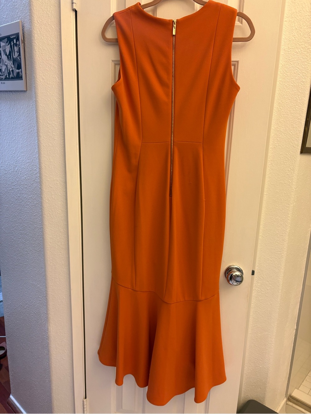 Calvin Klein Sleeveless Orange Fit-and-Flare Midi Dress beautiful on!